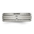Chisel Stainless Steel Polished and Textured 7 mm Grooved Wedding Band, Half Round - View 3
