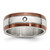 Chisel Stainless Steel Brushed/Polished Brown Ion-Plated Edge 0.04ct Diamond 8 mm Wedding Band