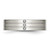 Stainless Steel Brushed with Cubic Zirconia 6 mm Grooved Wedding Band - View 4