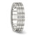Stainless Steel Brushed with Cubic Zirconia 6 mm Grooved Wedding Band - View 5