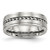Stainless Steel Brushed and Polished Twisted 7 mm Wedding Band