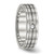 Chisel Stainless Steel Polished with Brushed Center Cubic Zirconia 6 mm Grooved Wedding Band - View 5