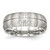 Stainless Steel Brushed and Grooved with Cubic Zirconia 8 mm Half Round Wedding Band