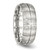 Stainless Steel Brushed and Grooved with Cubic Zirconia 8 mm Half Round Wedding Band - View 4