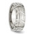 Chisel Stainless Steel Brushed and Polished 8 mm Grooved Wedding Band, Half Round - View 4