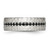 Chisel Stainless Steel Brushed and Hammered with Black Cubic Zirconia 7.5 mm Wedding Band - View 4