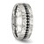 Chisel Stainless Steel Brushed and Hammered with Black Cubic Zirconia 7.5 mm Wedding Band - View 5