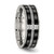 Stainless Steel Polished Black Ion-Plated with Cubic Zirconia 8 mm Wedding Band - View 5
