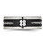 Stainless Steel Polished Black Ion-Plated Laser Cut with Cable Inlay & Cubic Zirconia 8 mm Wedding Band - View 4