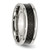 Chisel Stainless Steel Polished with Black Carbon Fiber Inlay 8 mm Wedding Band - View 2