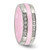 Stainless Steel Polished Pink Ceramic Cubic Zirconia Ring, 7 mm - View 5