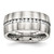 Chisel Stainless Steel Brushed and Polished with Cubic Zirconia 10 mm Wedding Band
