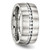 Chisel Stainless Steel Brushed and Polished with Cubic Zirconia 10 mm Wedding Band - View 4