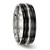 Stainless Steel Polished Black Ion-Plated 8 mm Ridged Edged Wedding Band - View 4