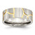 Chisel Stainless Steel Brushed Yellow Ion-Plated 8 mm Grooved Wedding Band, 8 mm Band