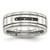 Stainless Steel Polished with Black Cubic Zirconia 8 mm Grooved Wedding Band