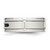 Stainless Steel Polished with Black Cubic Zirconia 8 mm Grooved Wedding Band - View 3