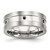 Stainless Steel Brushed and Polished with Black Cubic Zirconia 8 mm Wedding Band