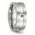 Stainless Steel Brushed and Polished with Black Cubic Zirconia 8 mm Wedding Band - View 5