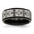 Stainless Steel Brushed/Polished Black Ion-Plated Laser Etched Crosses 8 mm Wedding Band