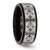 Stainless Steel Brushed/Polished Black Ion-Plated Laser Etched Crosses 8 mm Wedding Band - View 4