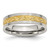 Chisel Stainless Steel Brushed Yellow Ion-Plated 6 mm Grooved Wedding Band