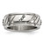 Stainless Steel Polished Beaded and Grooved 8 mm Wedding Band