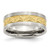 Chisel Stainless Steel Brushed Yellow Ion-Plated 8 mm Grooved Wedding Band, 6 mm Band, 8 mm Wide