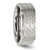 Chisel Stainless Steel Polished with Brushed and Textured Center 7 mm Wedding Band, Flat - View 4