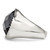 Chisel Stainless Steel Polished Grey Glass Ring - View 3