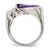 Stainless Steel Polished with Purple Cubic Zirconia Ring - View 2