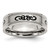Stainless Steel Brushed with Black Rubber Design 7 mm Ridged Edge Wedding Band