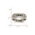 Stainless Steel Brushed with Black Rubber Design 7 mm Ridged Edge Wedding Band - View 6