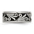 Stainless Steel Antiqued and Polished Fancy Design 8 mm Ridged Edge Wedding Band - View 3