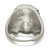 Chisel Stainless Steel Antiqued and Polished with Black and White Crystal Jesus Ring - View 5