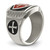 Chisel Stainless Steel Antiqued and Polished with Red Enamel Cross and Shield Ring - View 6