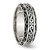 Chisel Stainless Steel Antiqued and Polished Swirl Design 7 mm Wedding Band - View 4