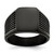 Chisel Stainless Steel Polished Black Ion-Plated Signet Ring, 13.5 mm Top Length, 11.5 mm Top Width