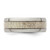 Chisel Stainless Steel Polished with Antler Inlay 8 mm Wedding Band, Half Round - View 3