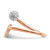 Chisel Stainless Steel Polished Rose Ion-Plated with Preciosa Crystal Heart Ring, 2 mm - View 3
