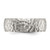 Chisel Stainless Steel Brushed and Polished Hammered 7.5 mm Wedding Band, Half Round - View 3