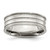Chisel Stainless Steel Polished and Beaded 7 mm Wedding Band, Flat