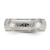 Chisel Stainless Steel Polished Etched Design Ridged Edge 7.5 mm Wedding Band, Domed - View 3