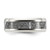Chisel Stainless Steel Polsihed with Gray Carbon Fiber Inlay and Cubic Zirconia 8 mm Wedding Band, Flat - View 3