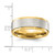 Chisel Stainless Steel Polished Yellow Ion-Plated with Brushed Center 8 mm Wedding Band, Flat - View 4