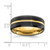 Chisel Stainless Steel Brushed and Polished Black and Yellow Ion-Plated 8 mm Wedding Band, Domed - View 5