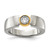 Chisel Stainless Steel Polished Yellow Ion-Plated with Cubic Zirconia Tapered Ring