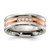 Chisel Stainless Steel Polished Rose Ion-Plated with Cubic Zirconia 7.00 mm Band Ring