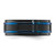 Chisel Stainless Steel Polished with Brushed Center Black and Blue Ion-Plated 8 mm Wedding Band - View 3