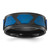 Chisel Stainless Steel Brushed and Polished Black and Blue Ion-Plated 8 mm Wedding Band, Textured